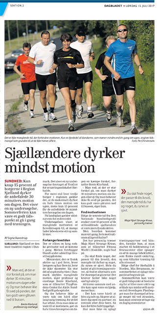 Sjællænderne dyrker mindst motion